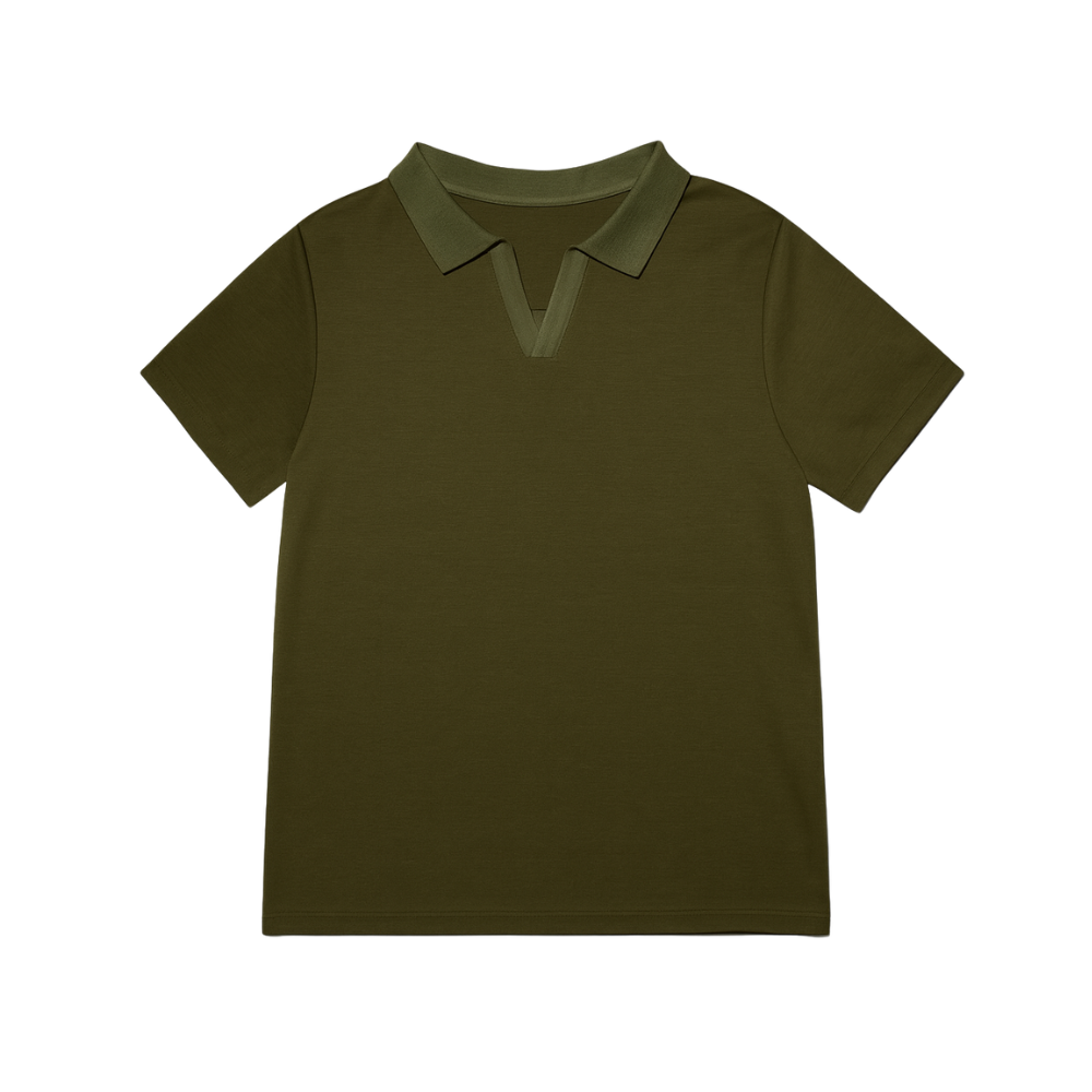 Open-Collar Polo Shirt
