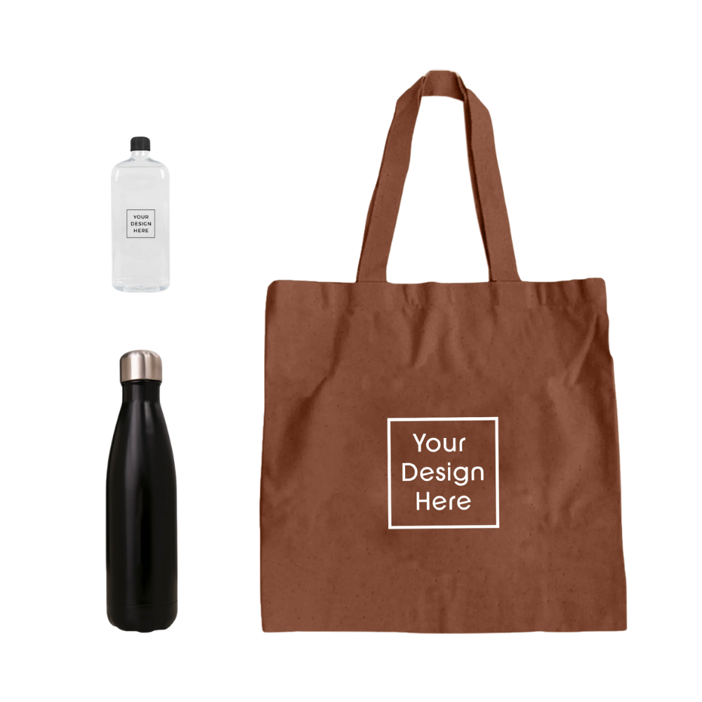 Tote Bag + Metallic Flask + Hand Sanitizer
