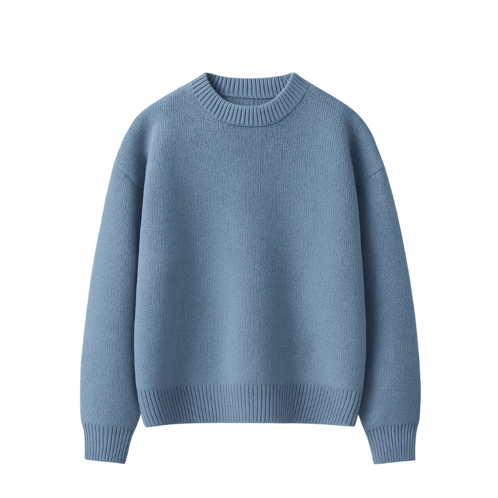 Blue sweater on a white background
