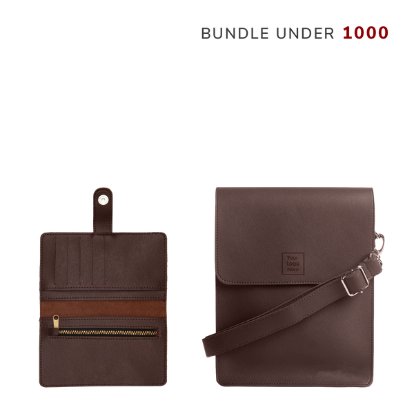 Bundle of custom wallet and cross body bag