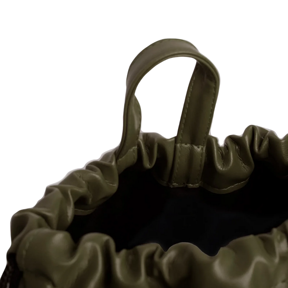Custom Leather Drawstring Backpack