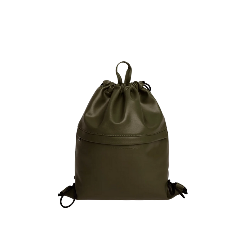 Custom Leather Drawstring Backpack