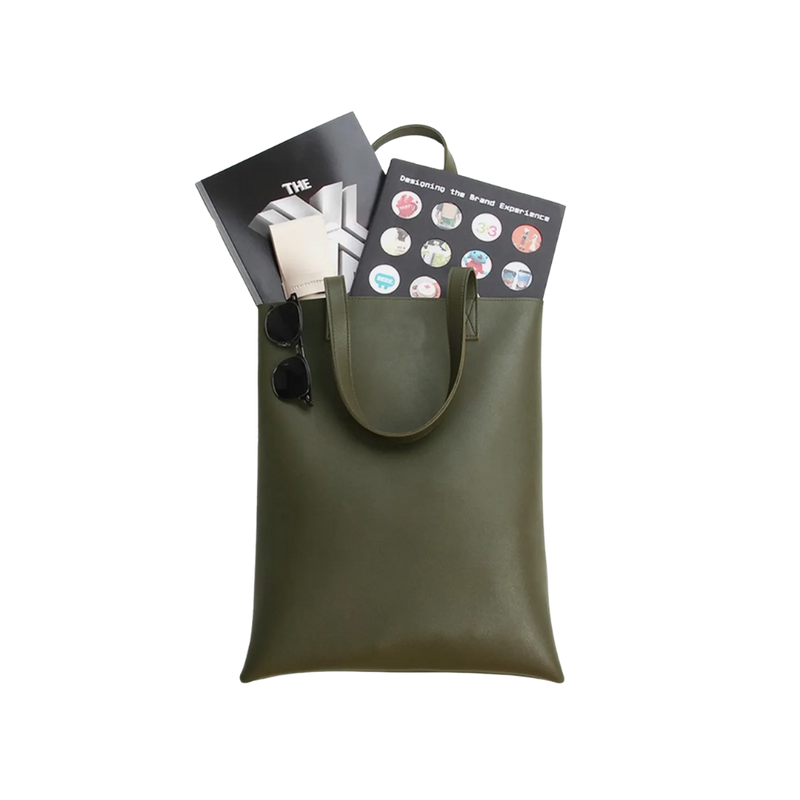 Custom Leather Tote Bag - Portrait