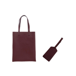 Leather Portrait Tote Bag + Luggage Tag