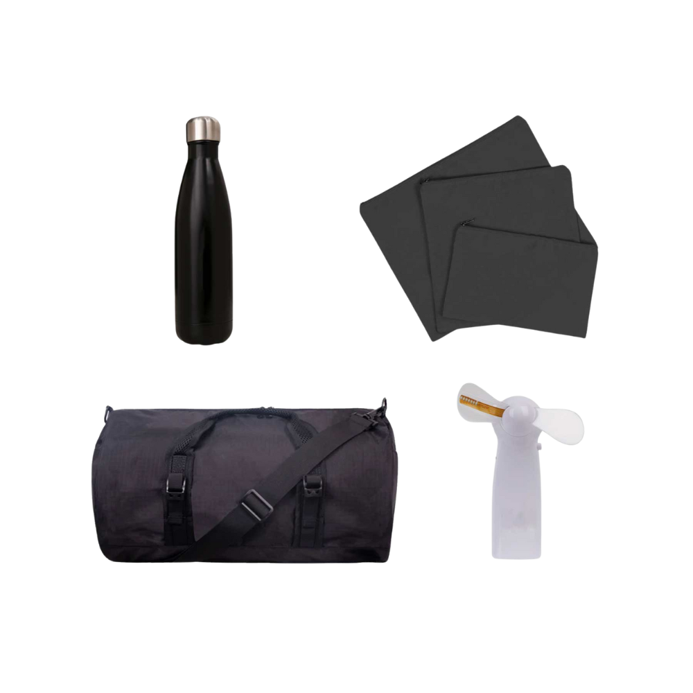 Duffel Bag + Travel Organizer + Tumbler + Fan