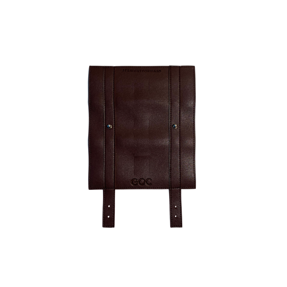 Brown leather Cord Organizer on a white background