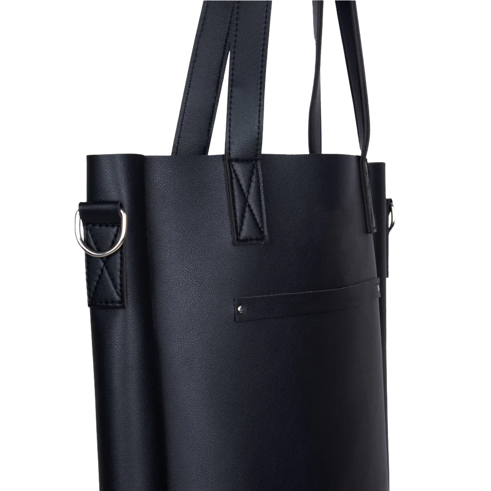 Leather Tote Bag with Sling