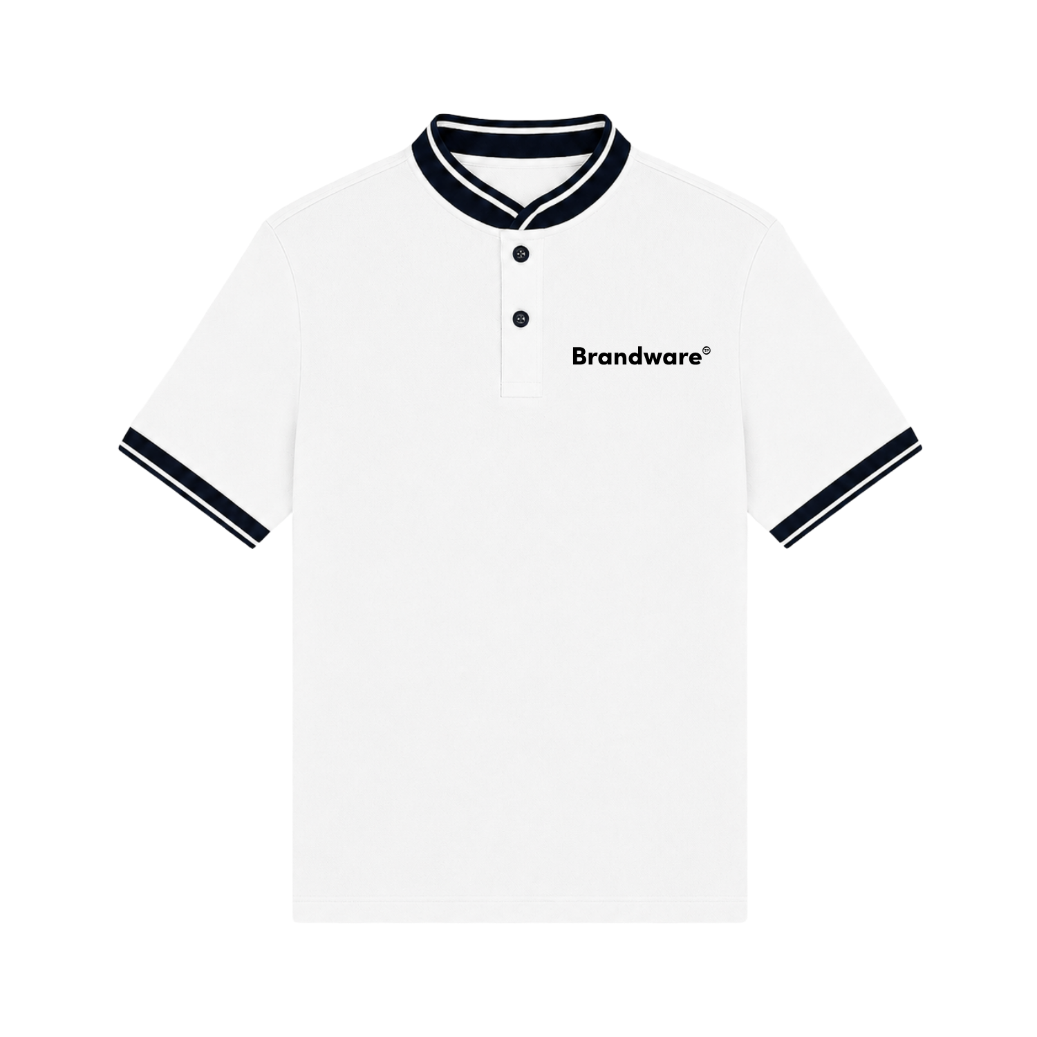 Mandarin Collar Polo Shirt 1