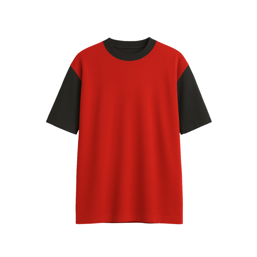 Red and black shirt on a white background