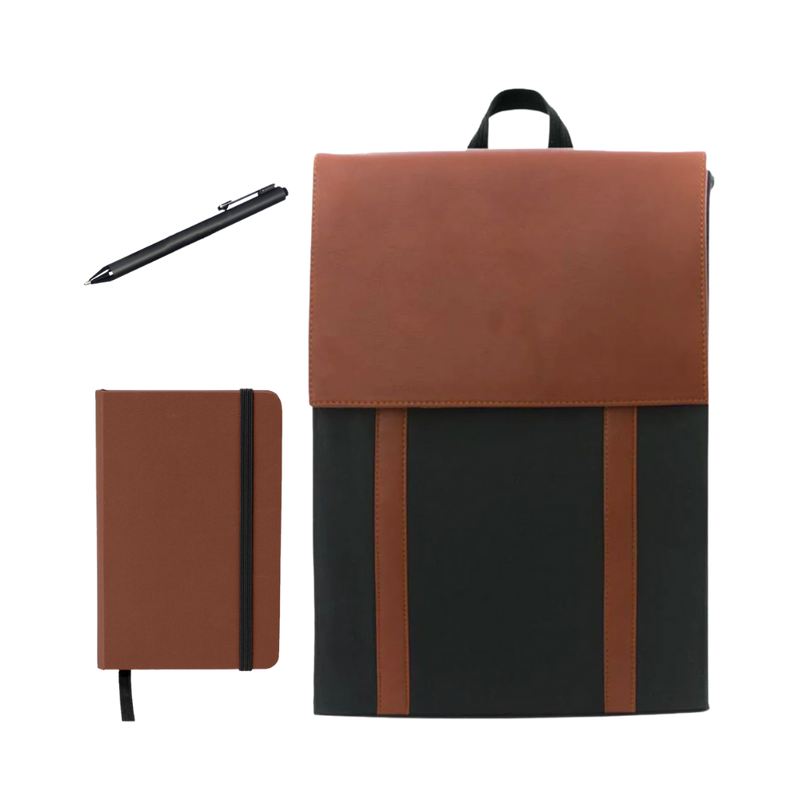 Cotton Twill Backpack + Notebook + Pen