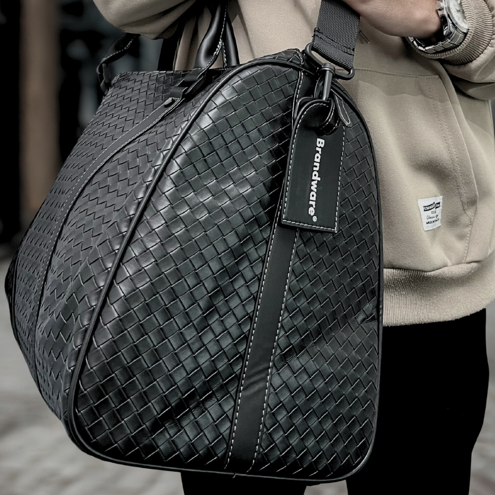 Custom Woven Leather Duffel Bag