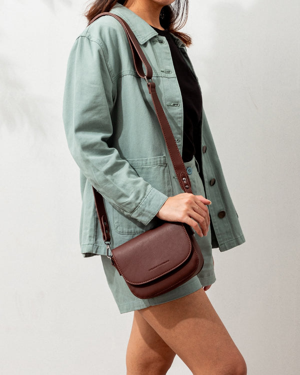 Leather Mini Flap Sling Bag