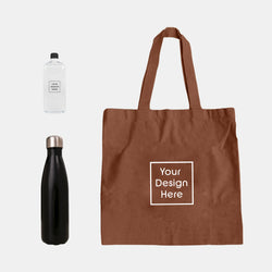 Tote Bag + Metallic Flask + Hand Sanitizer