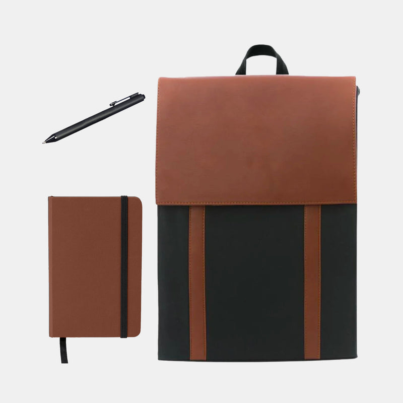 Cotton Twill Backpack + Notebook + Ballpen
