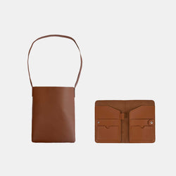 Leather Sling Bag + Passport Holder