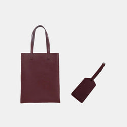Leather Portrait Tote Bag + Luggage Tag
