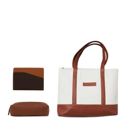 Tote Bag + Leather Card Holder + Mini Pouch