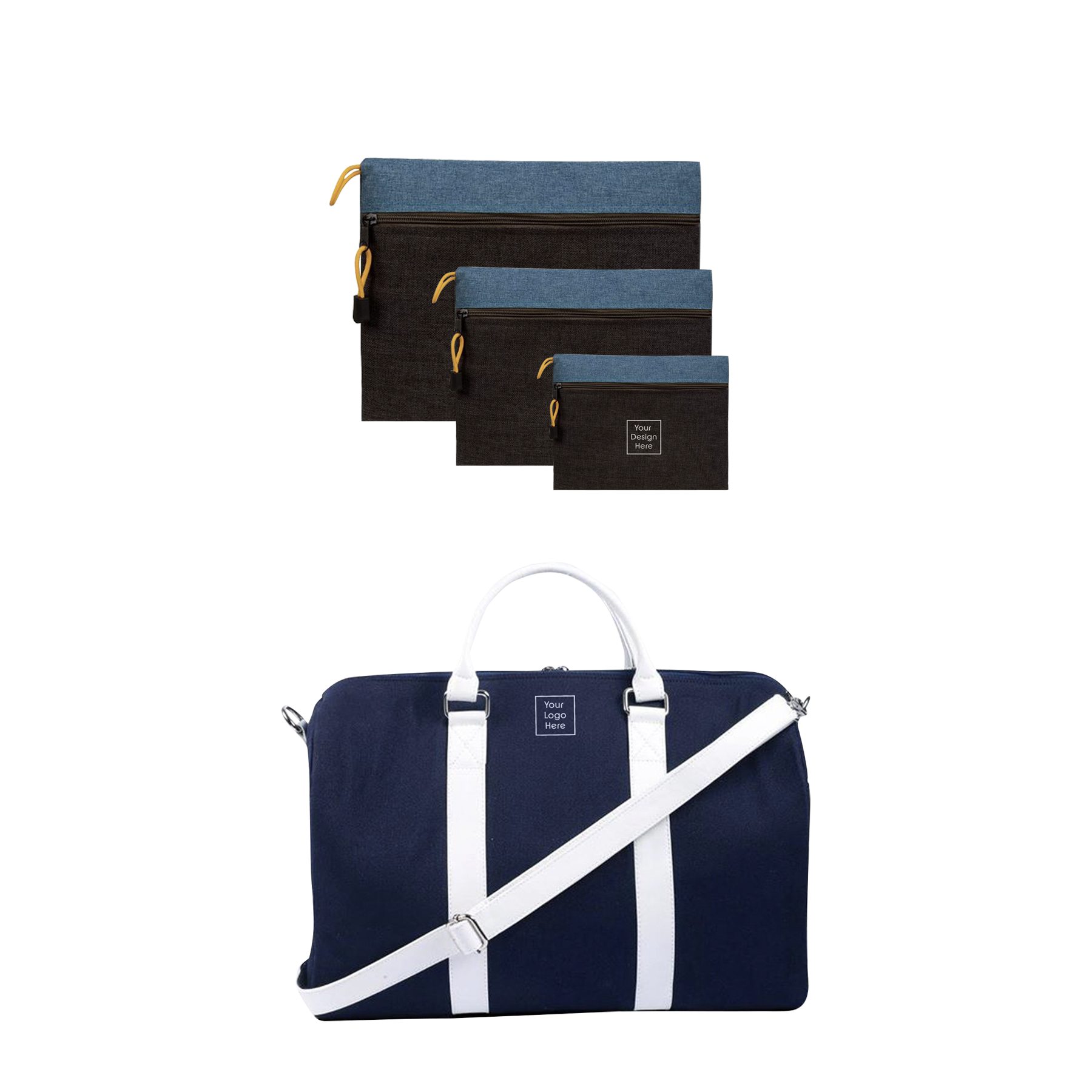 Duffel Bag with Travel Pouch Set